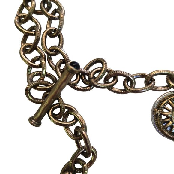 Patricia Nash NWOT World Charm Necklace Bracelet Set Goldtone Unique - Picture 12 of 16